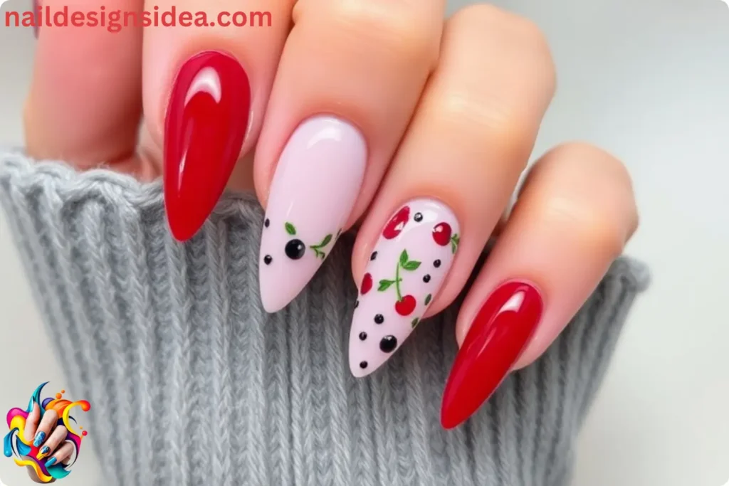 Cherry Acrylic Nail Designs