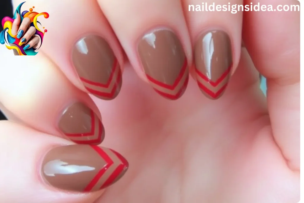 Cherry Mocha Chevron Tips