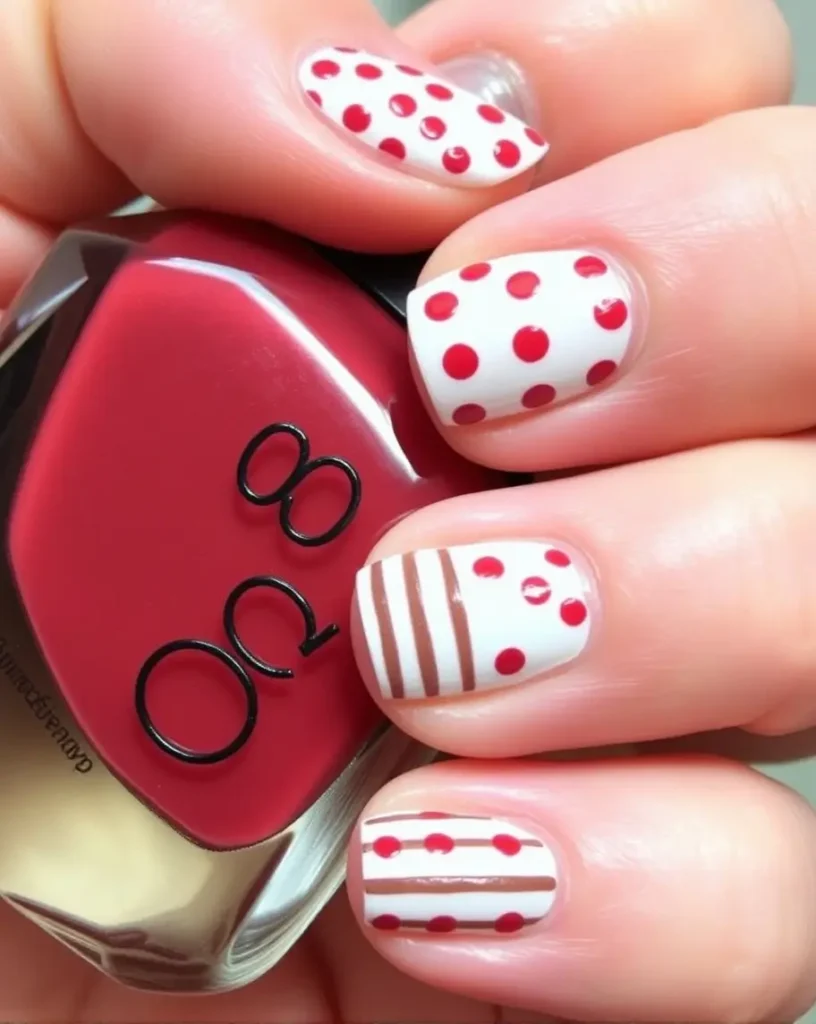 Cherry Mocha Striking Dots and Stripes