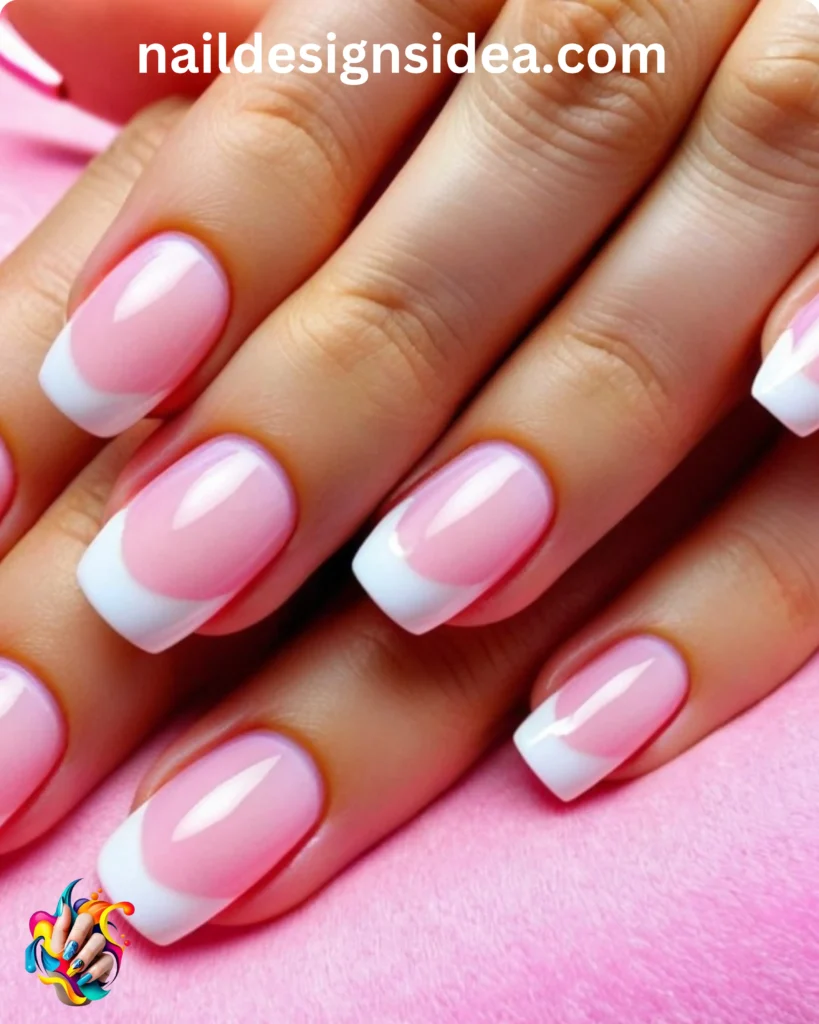 Cute Pink French Tip Nails