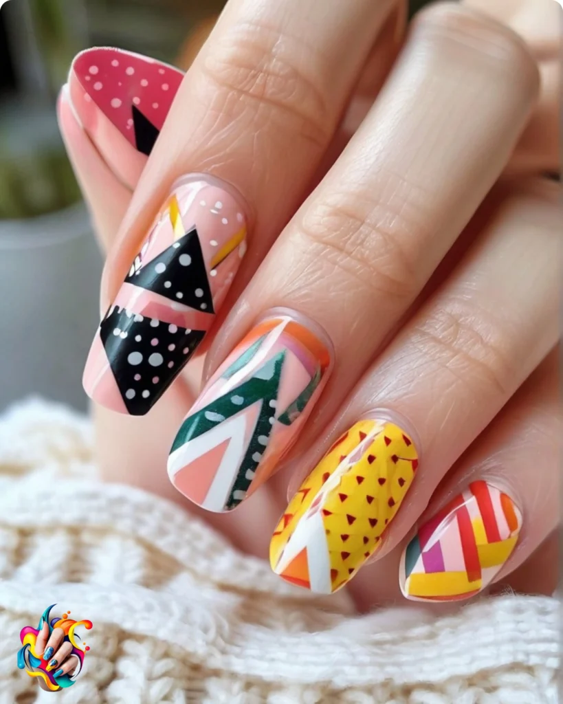 Geometric Cute Nail Designs