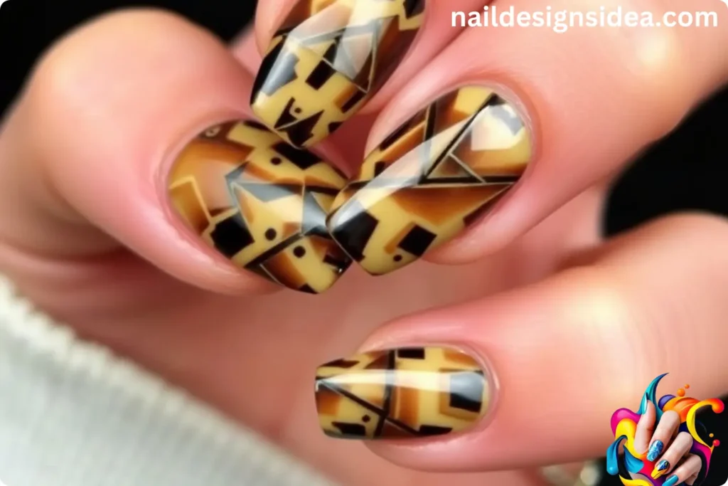 Geometric Turtle Shell Nail Ideas