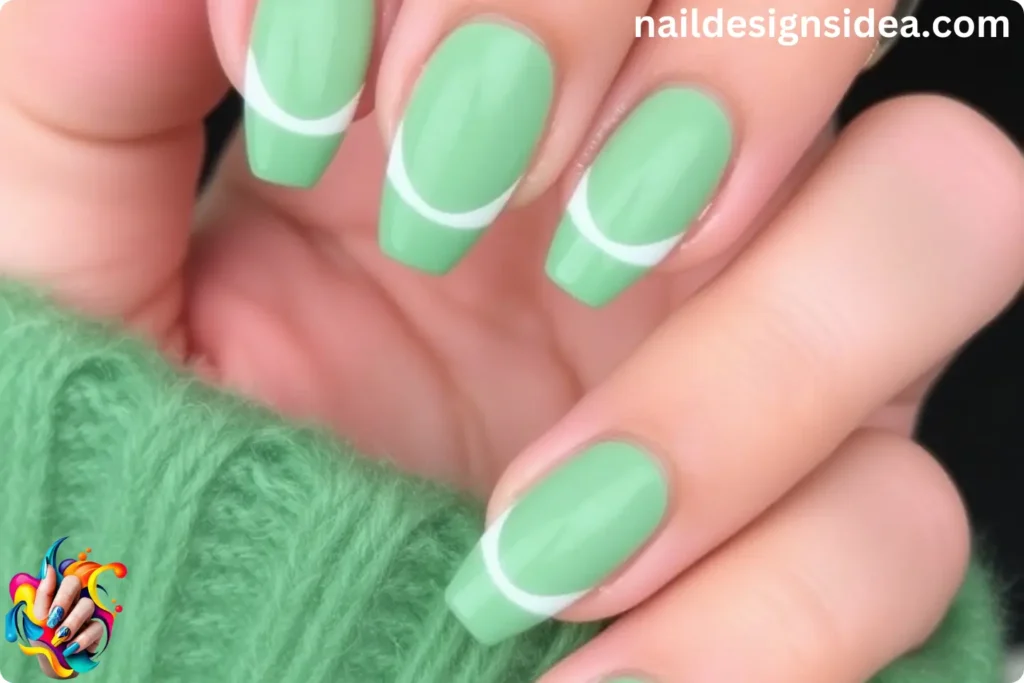 Green French Tip Nail Ideas