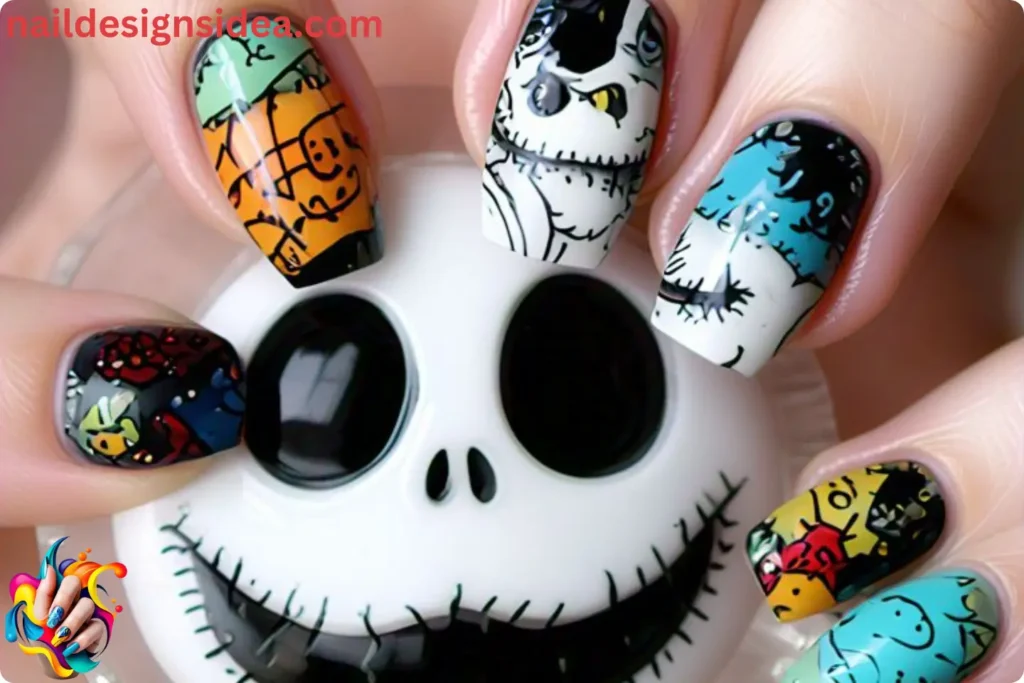 Jack Skellington Halloween Nails