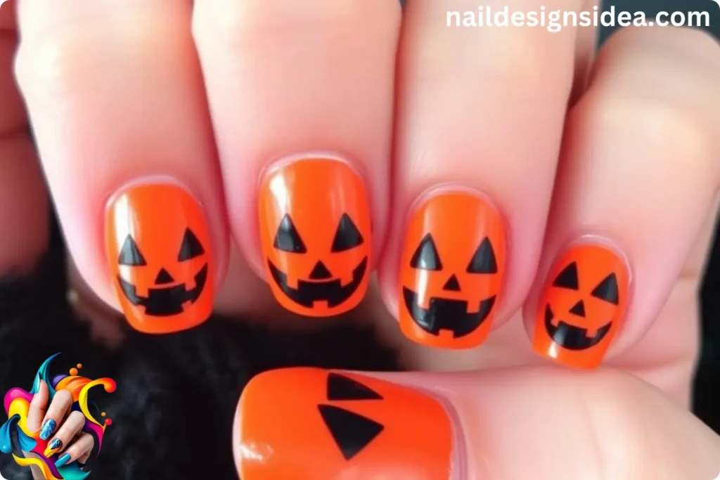 Jack-o'-Lantern October Nails