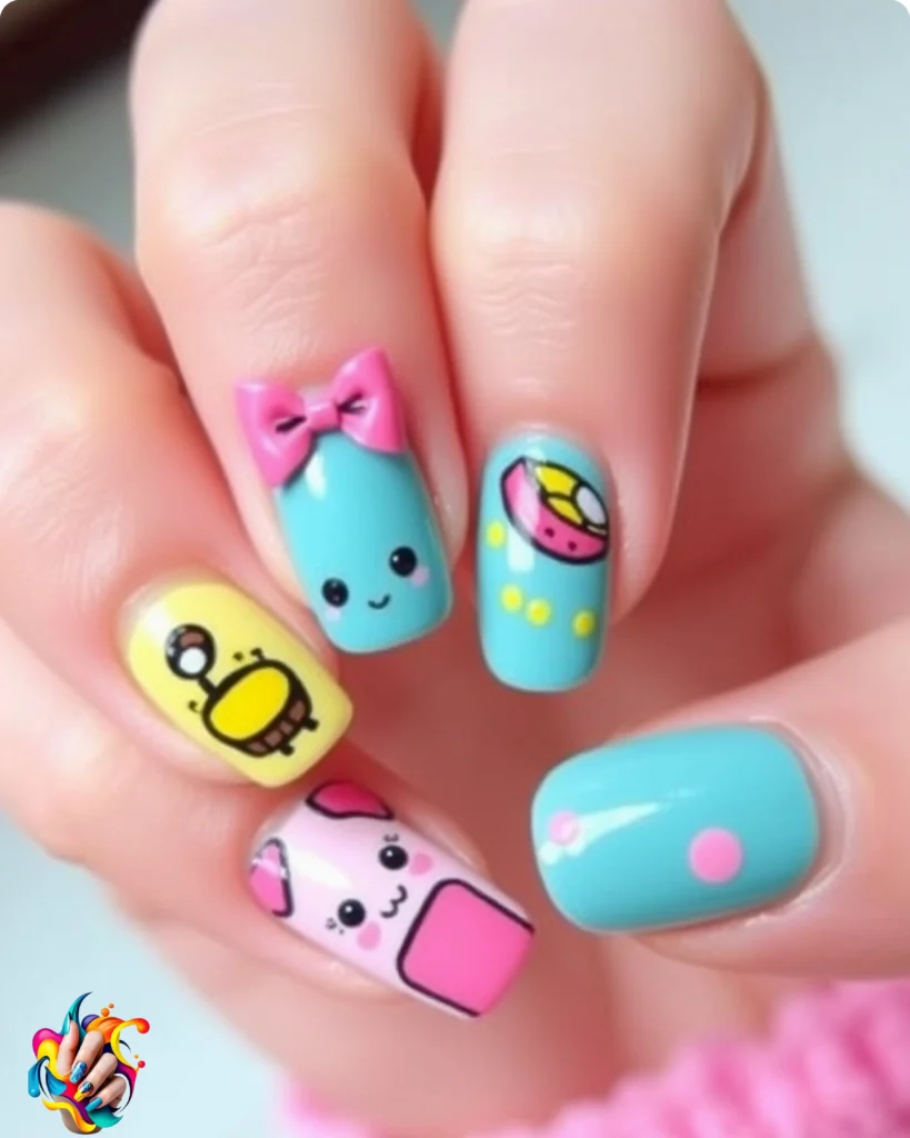 Kawaii Cartoon Nail Art