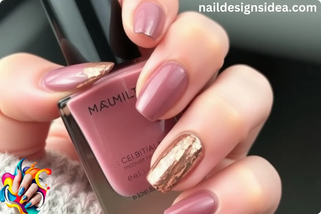 Mauve and Copper Nails