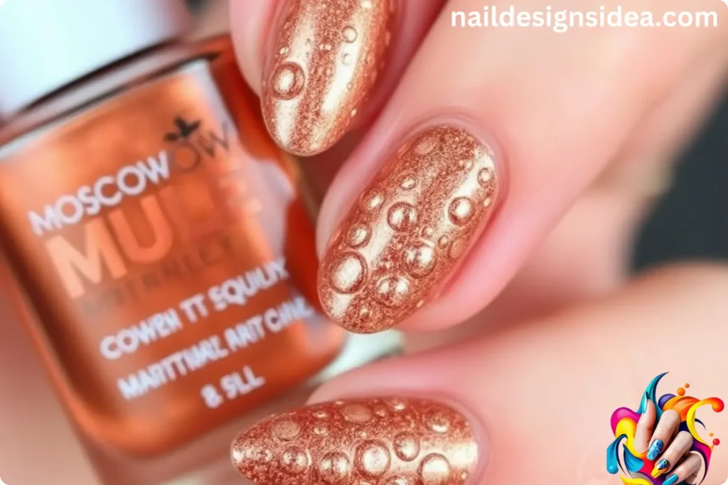 Moscow Mule Bubble Nails