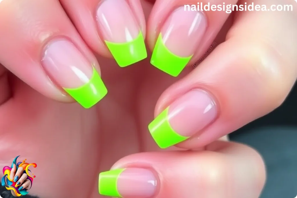 Neon French Tip Nails