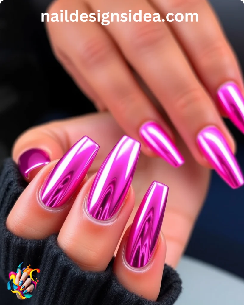 Pink Chrome Nails