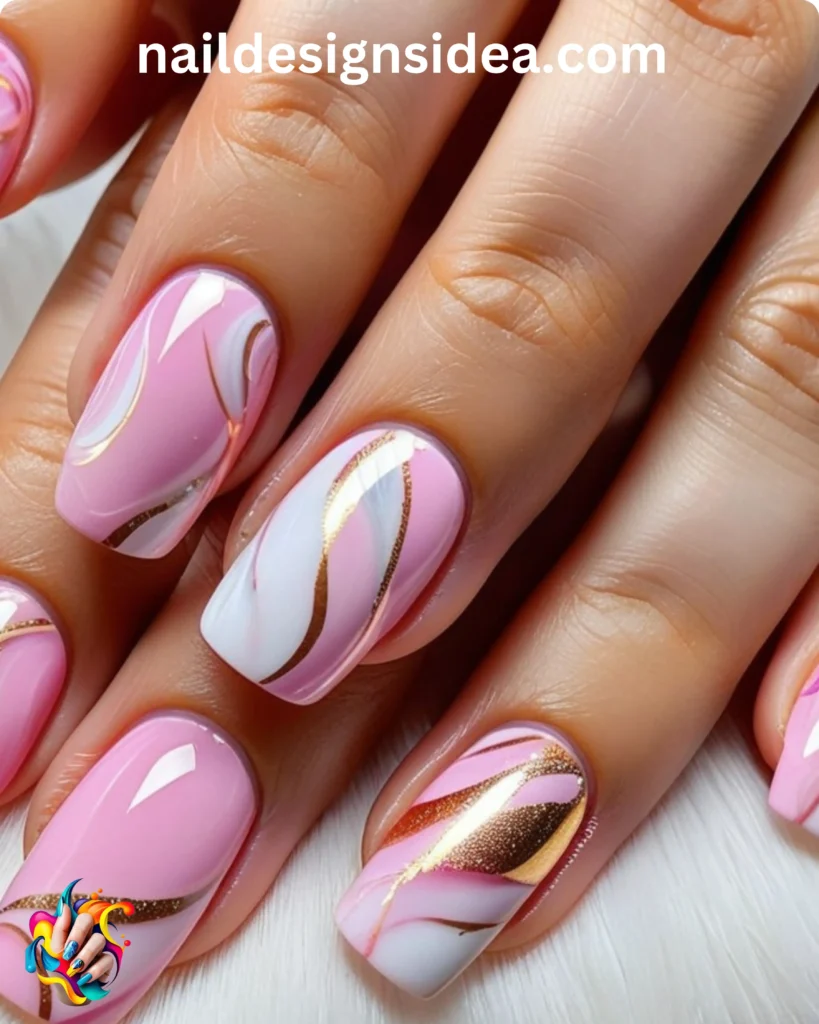 Pink Marble Nail Designs