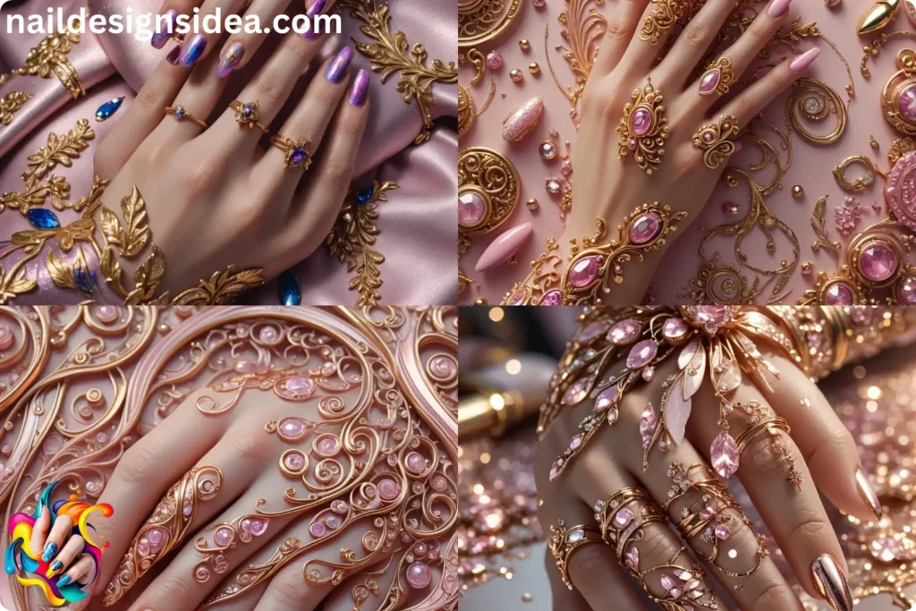 Pink and Gold Nail Ideas