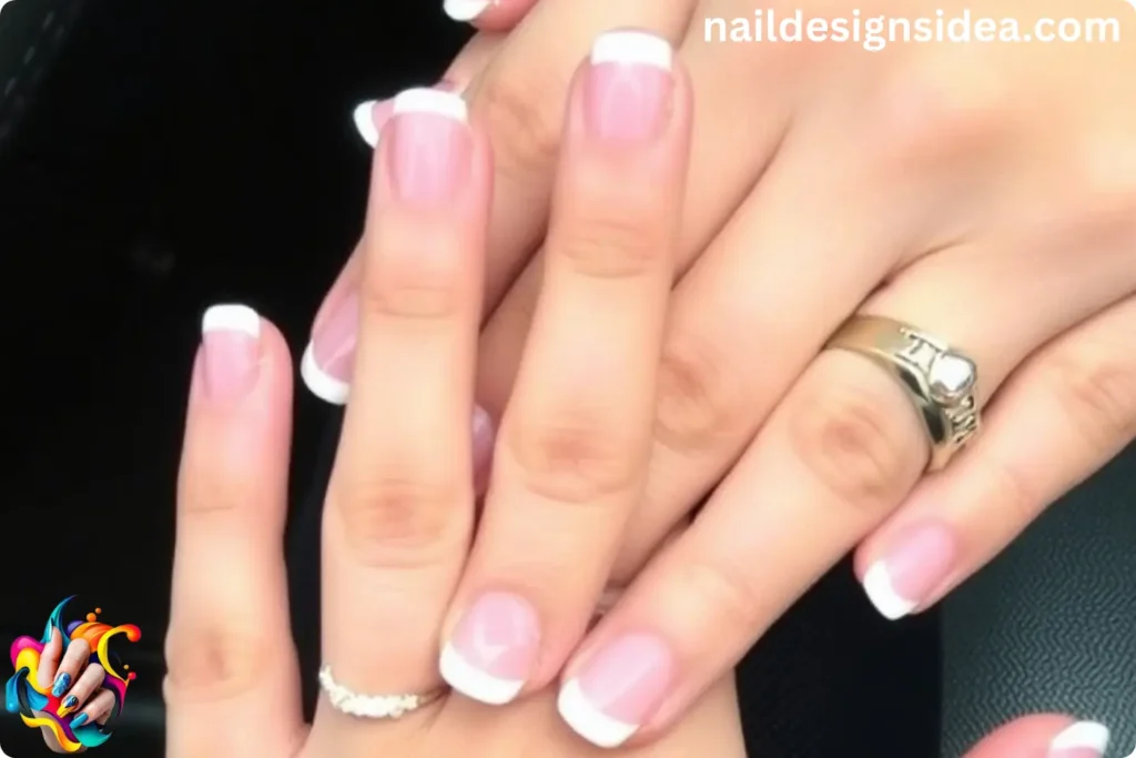 Round French Tip Nails