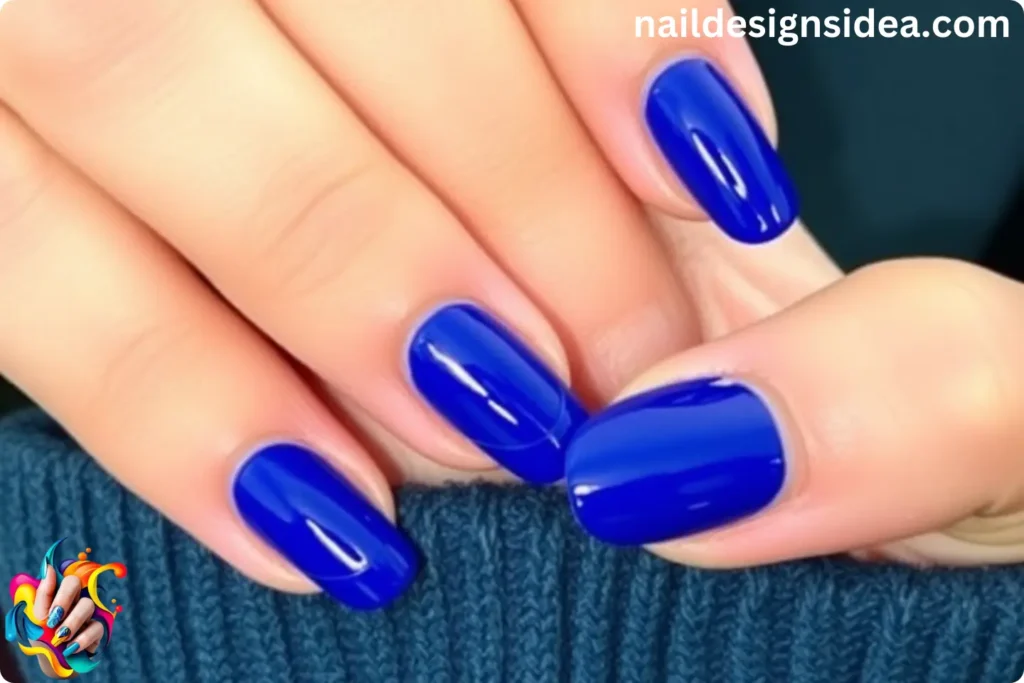 Royal Blue French Tip Nails