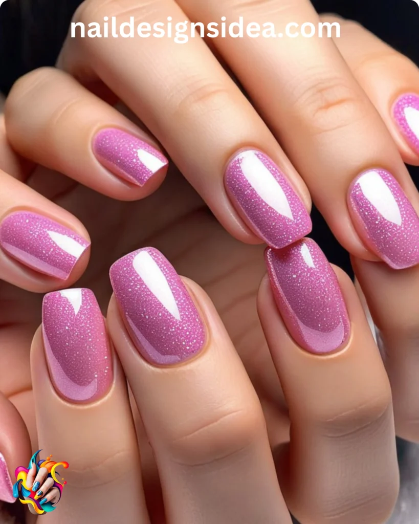 Shimmering Pink Nails