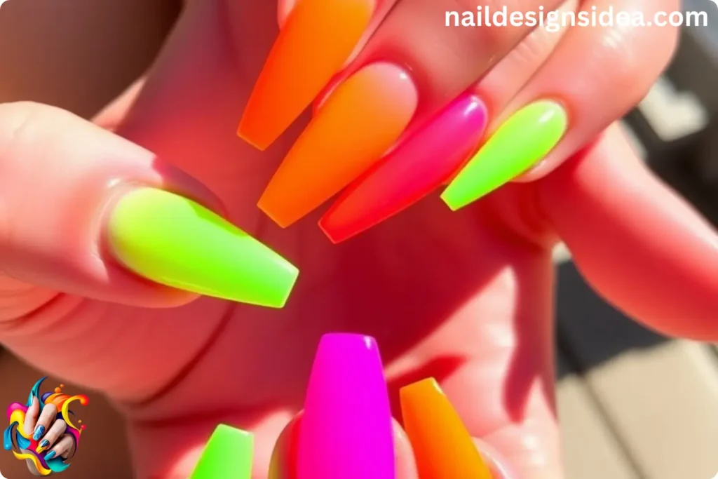 Summer Neon Acrylic Nails