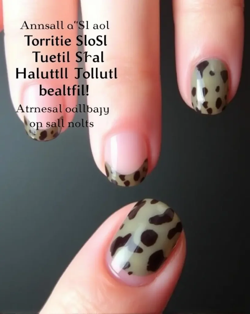 Tortoise Shell Half-Moon Manicure Ideas 