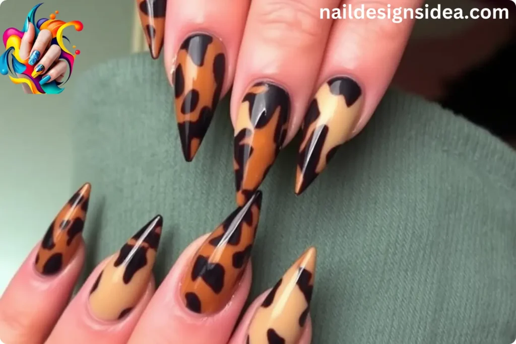 Tortoise Shell Stiletto Nails