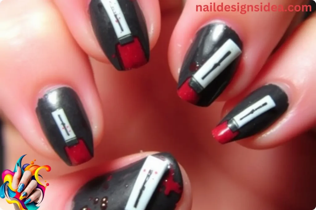 3D Machete Nails Halloween Manicure