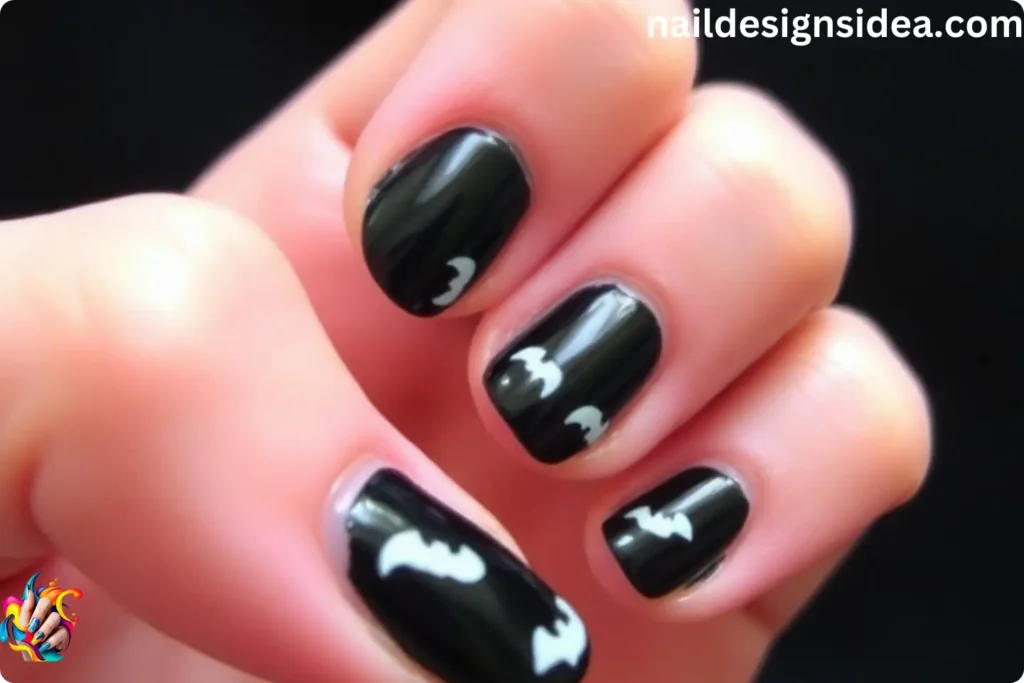 Bat Silhouettes Last Minute Manicure Ideas