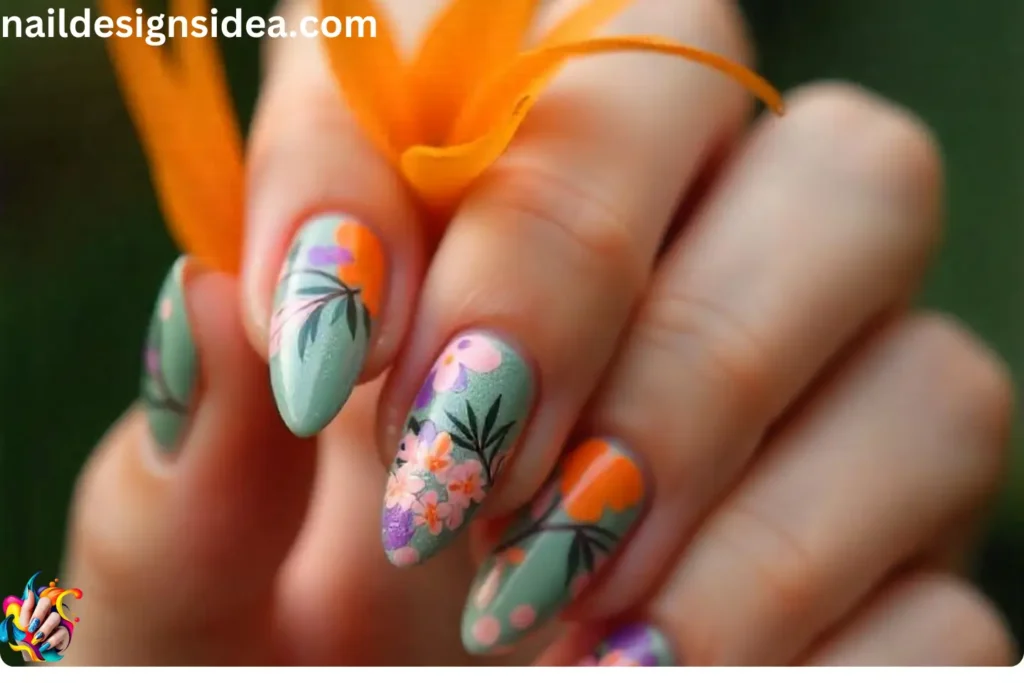 Bird of Paradise Hawaii Nails