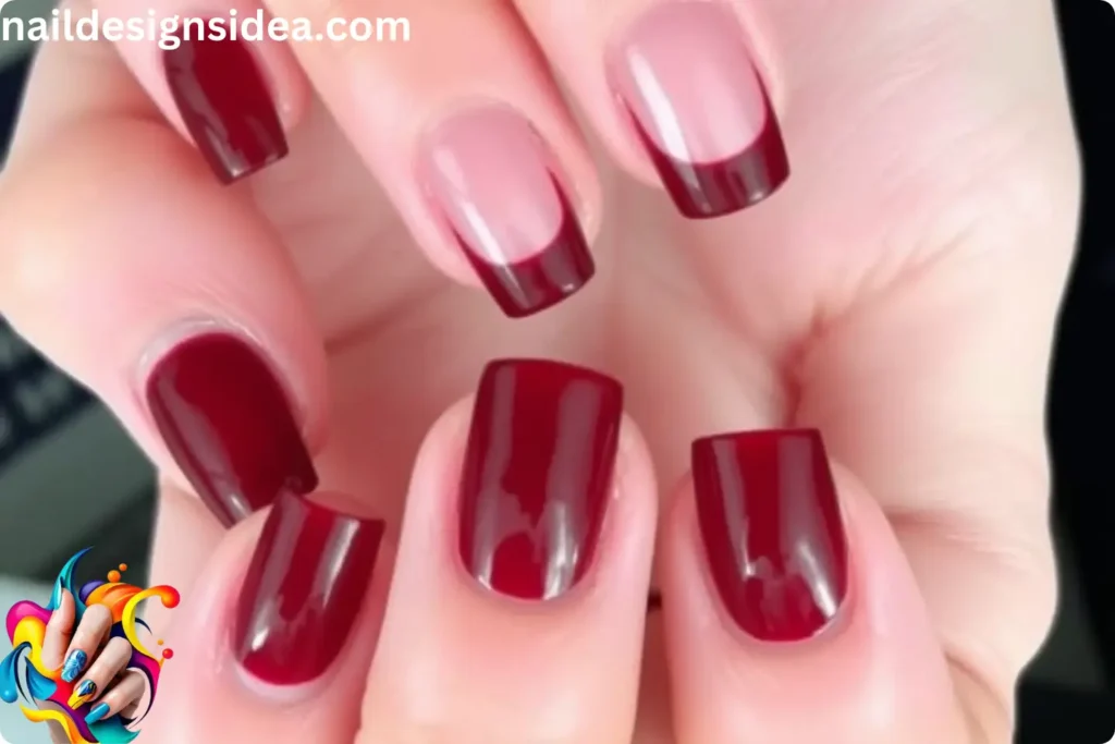 Black Cherry French Tip Nails