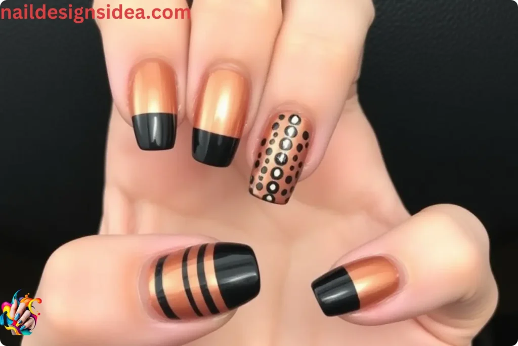 Black Copper Nail Designs