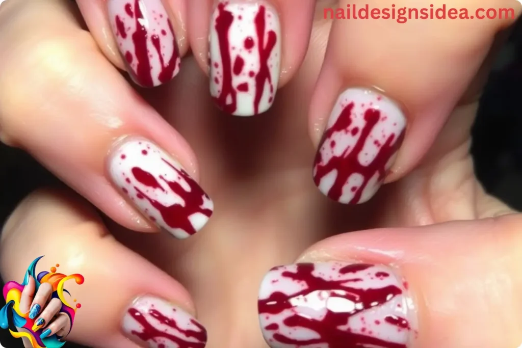 Blood Splatter Nail Designs