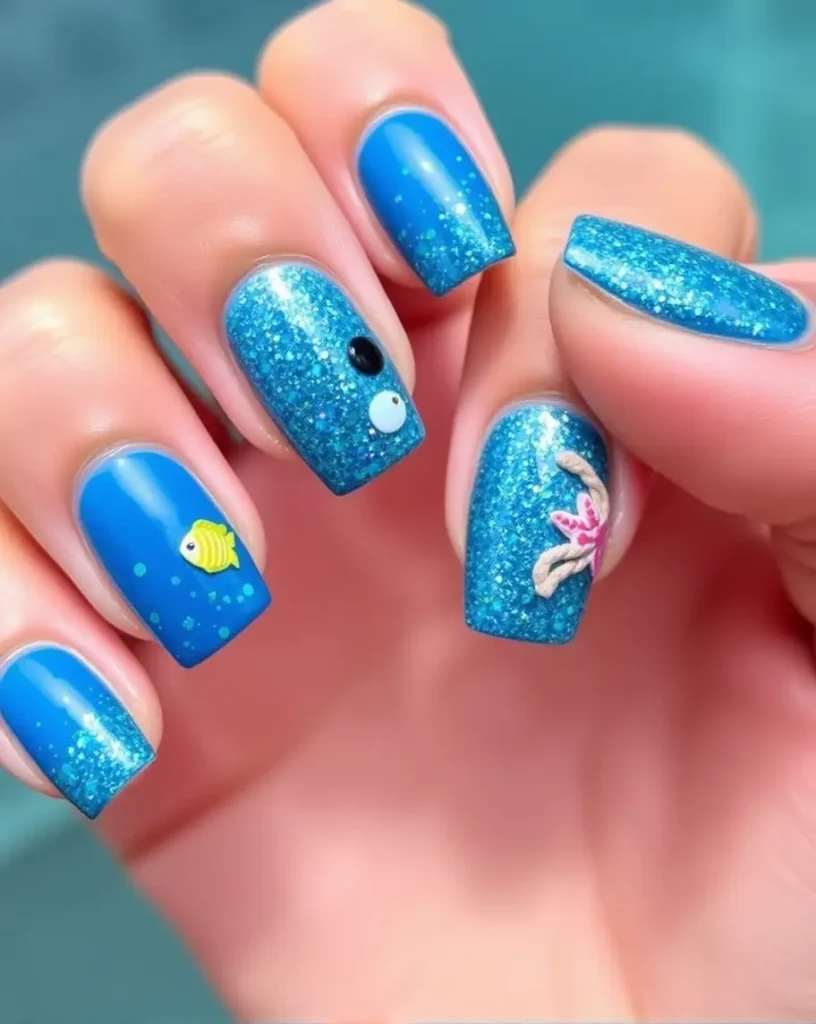 Blue Lagoon Hawaii Nails