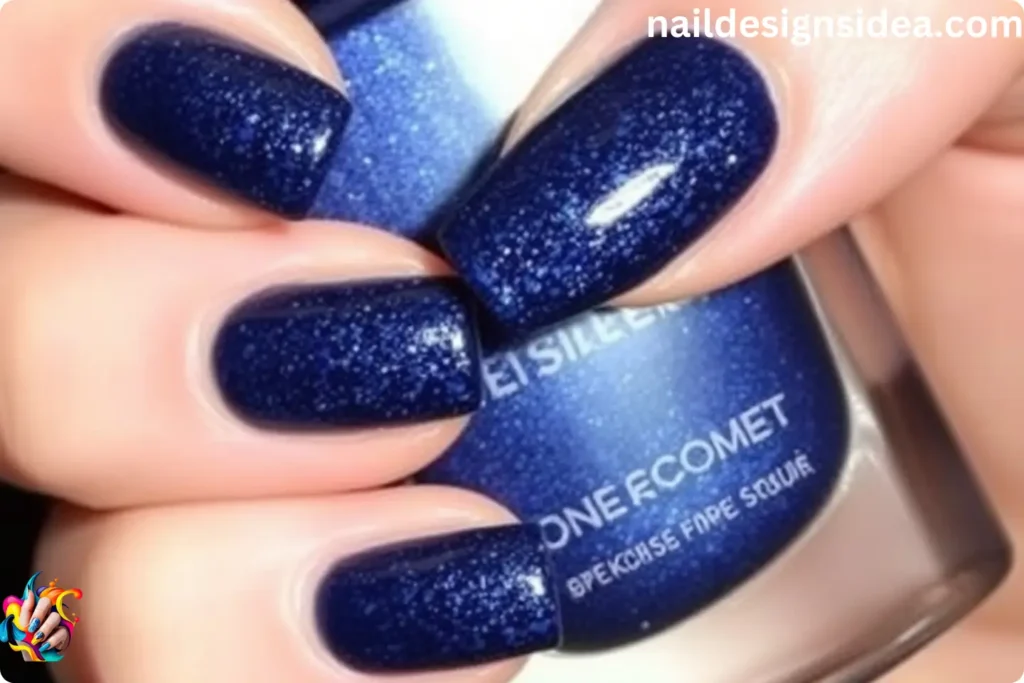 Bold Navy Glitter Cocktail Nail Designs