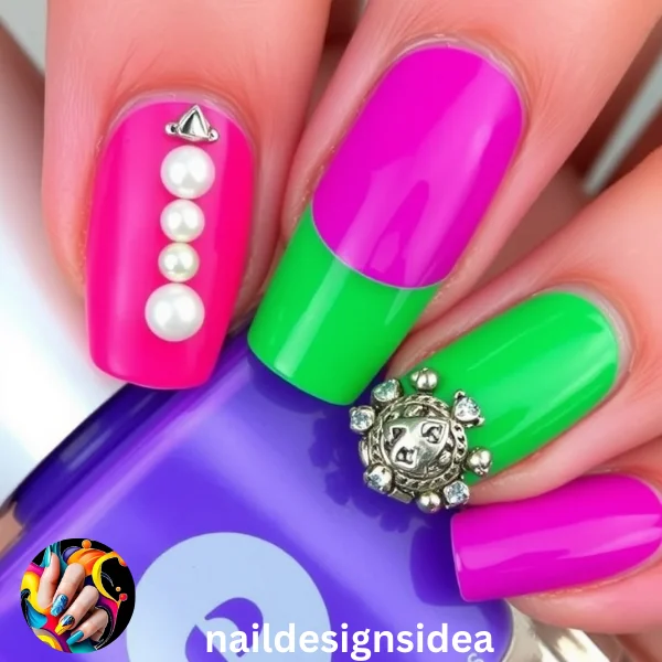 Using nail stickers, glitter, or rhinestones in solid colors can make your manicure more stylish.