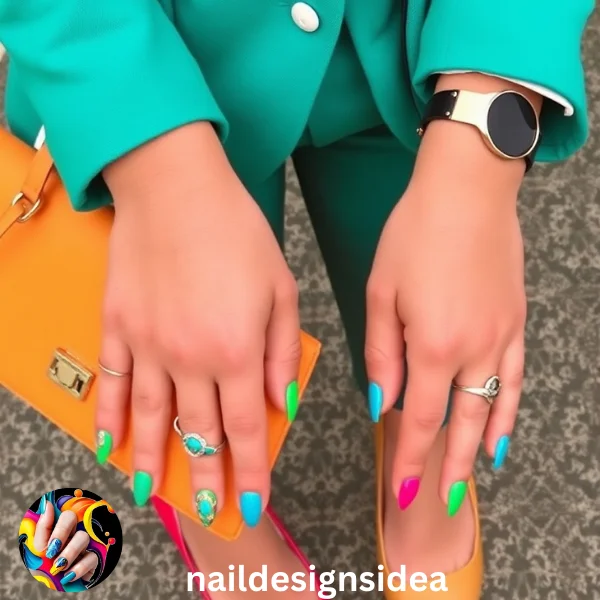 Your clothes can significantly influence how your striking nail colors stand out