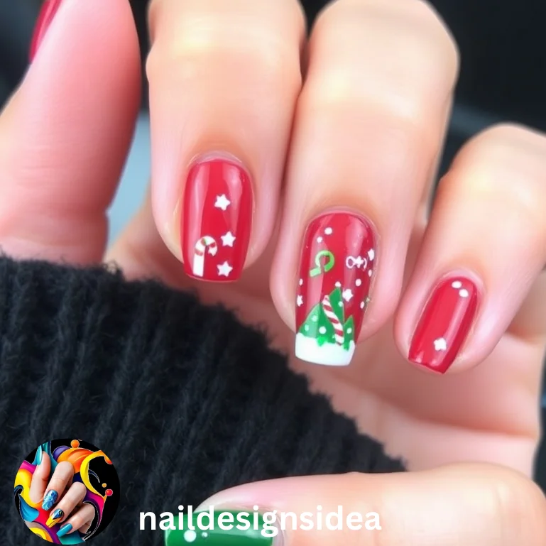 Christmas nails can be as festive and stylish as longer nails with suitable designs