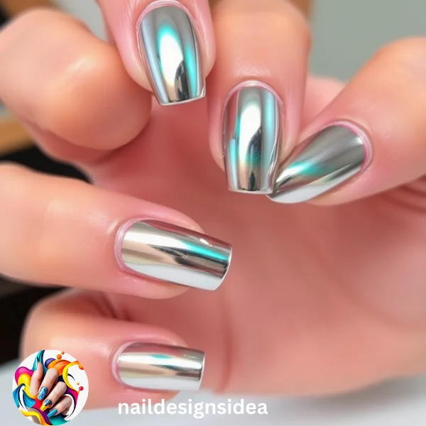 There are countless creative options available with chrome nail art. 