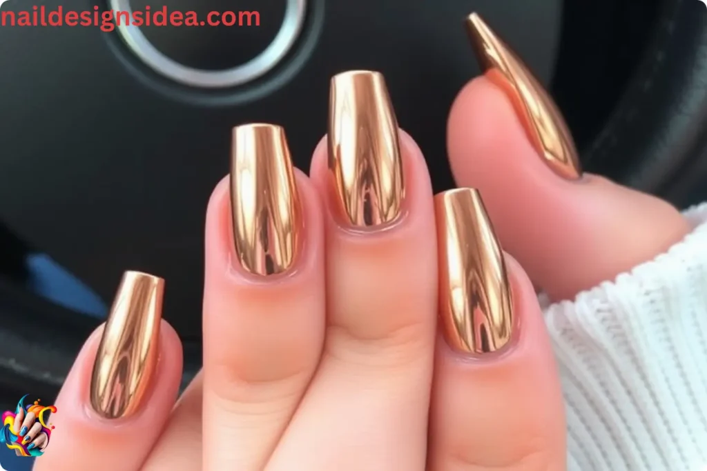 Copper Chrome Nail Designs