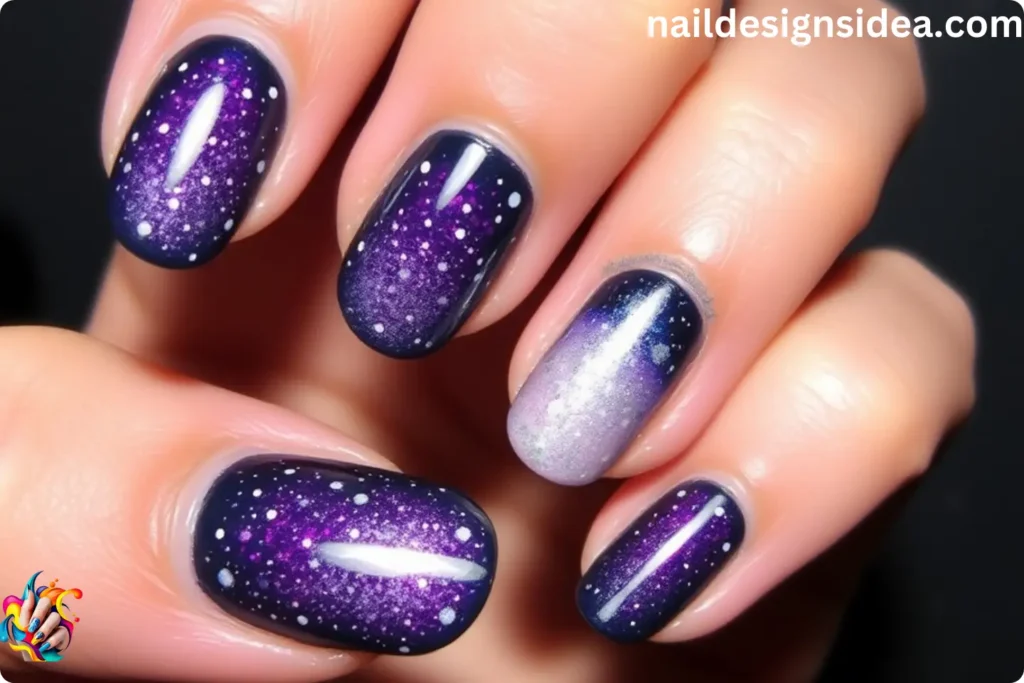 Deepavali Night Sky Nail Art