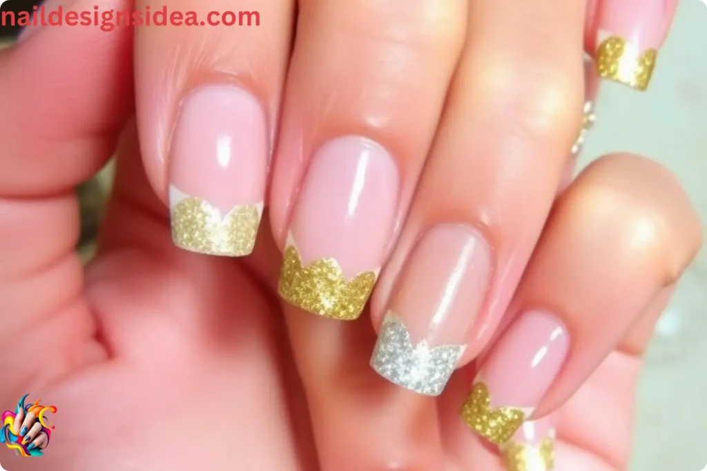 French Tips Diwali Nail Designs