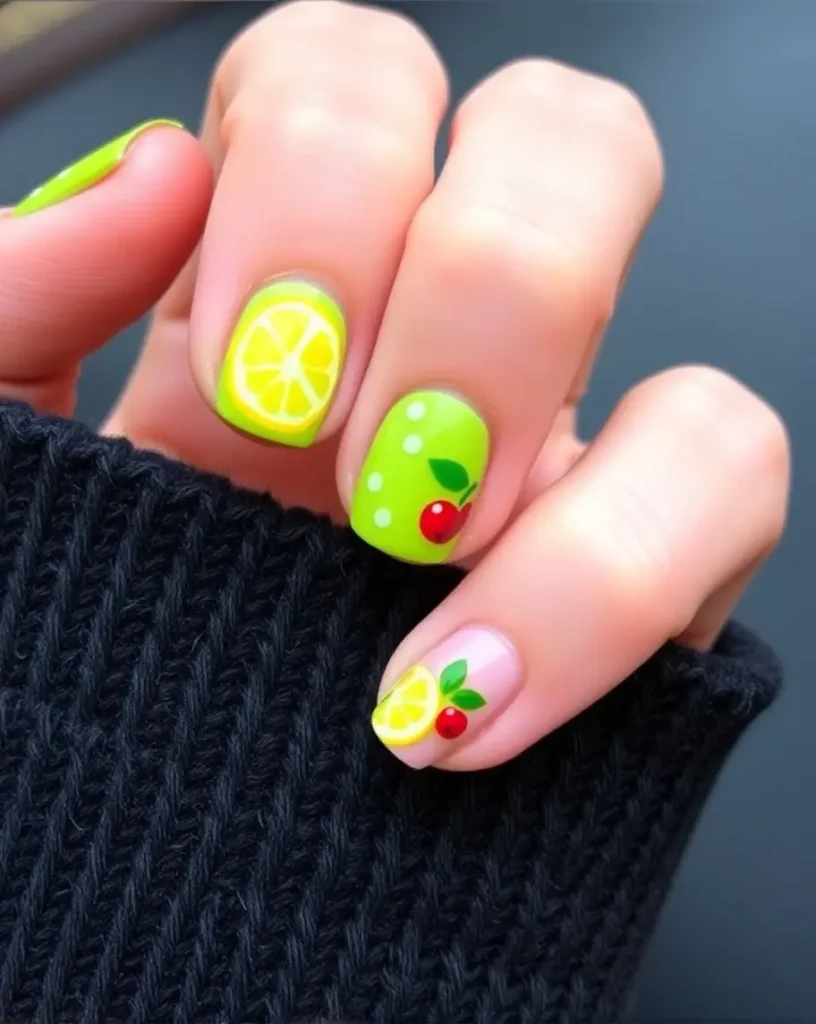 Fruit-Infused Cocktail Nail Designs 