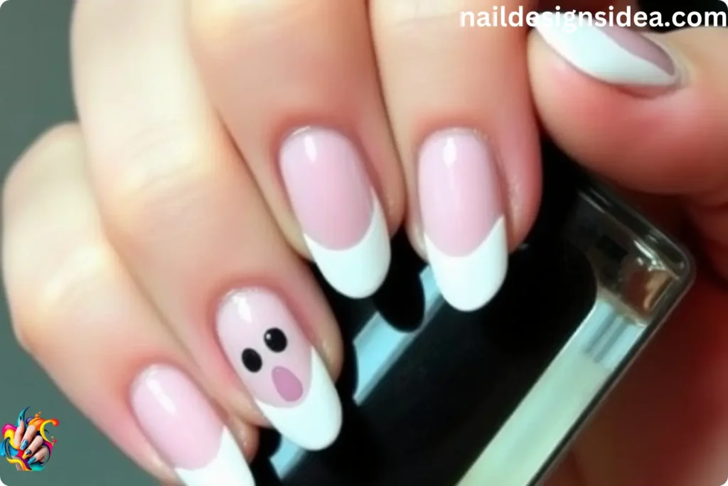 Ghostly White Tips Nails For Halloween Manicure
