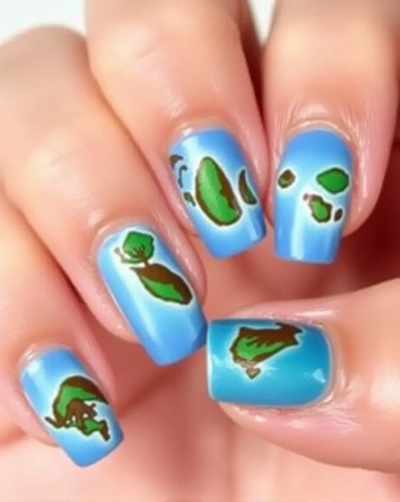 Hawaiian Island Map Hawaii Nails