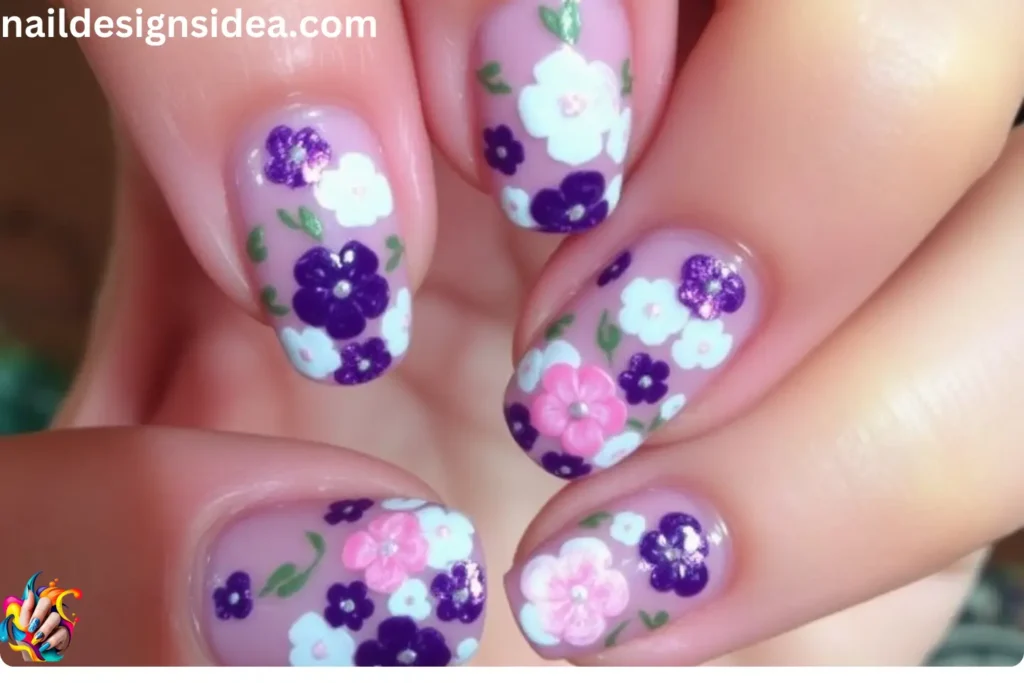 Hawaiian Lei Nail Designs