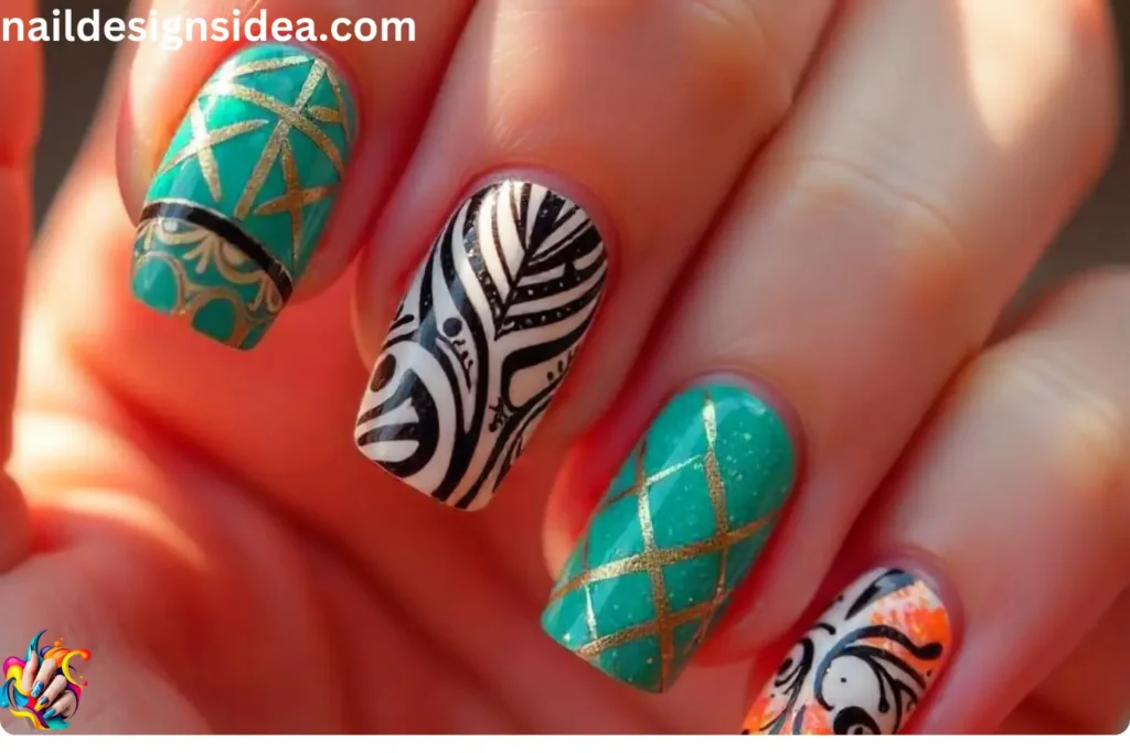 Hawaiian Tribal Pattern Nails