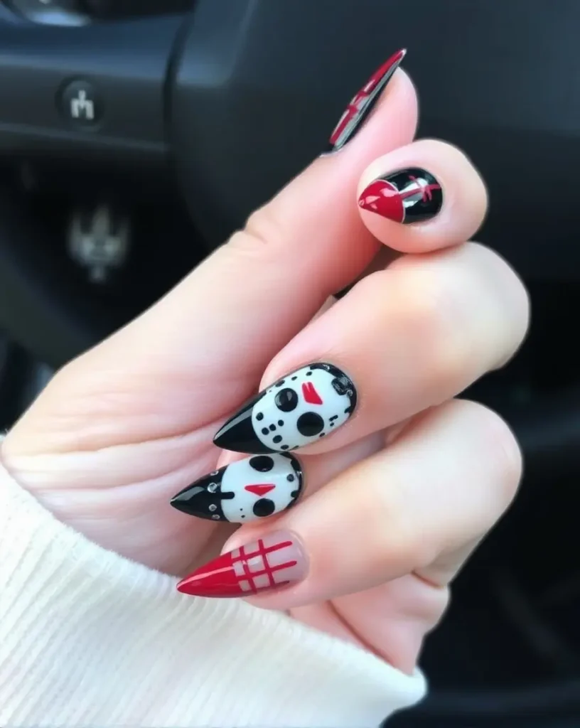 Jason Voorhees' Nail Designs Are Ideal for Halloween