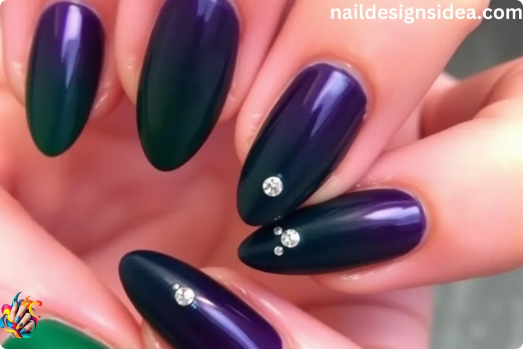 Jewel-Tone Cocktail Nail Designs