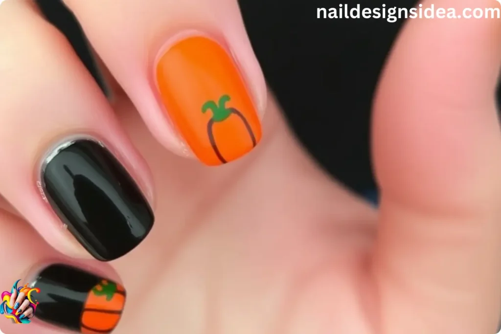 Last Minute Halloween Manicure Ideas of Pumpkin Nails