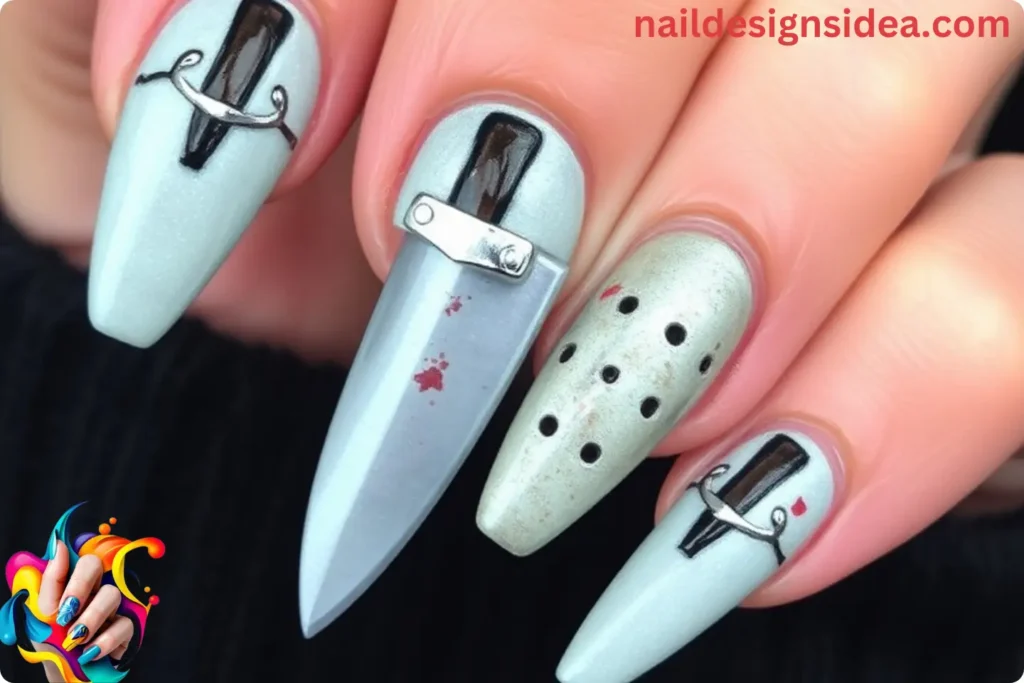 Machete-inspired nail designs Jason Voorhees' weapon