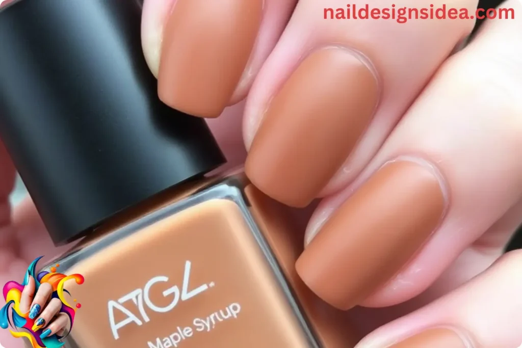 Matte Maple Syrup Nails