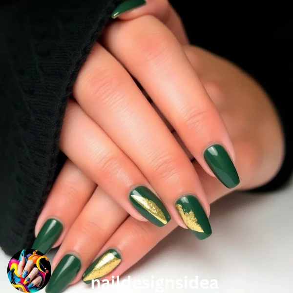 Deep green tones like forest or emerald green dominate fall 2024 nail trends, offering a sense of sophistication. 