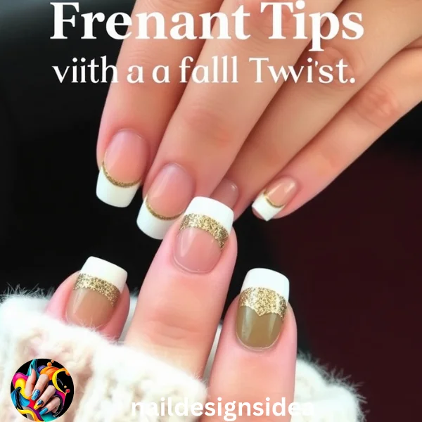 This November, the classic French manicure gets a seasonal upgrade by replacing white tips with autumn colors. 