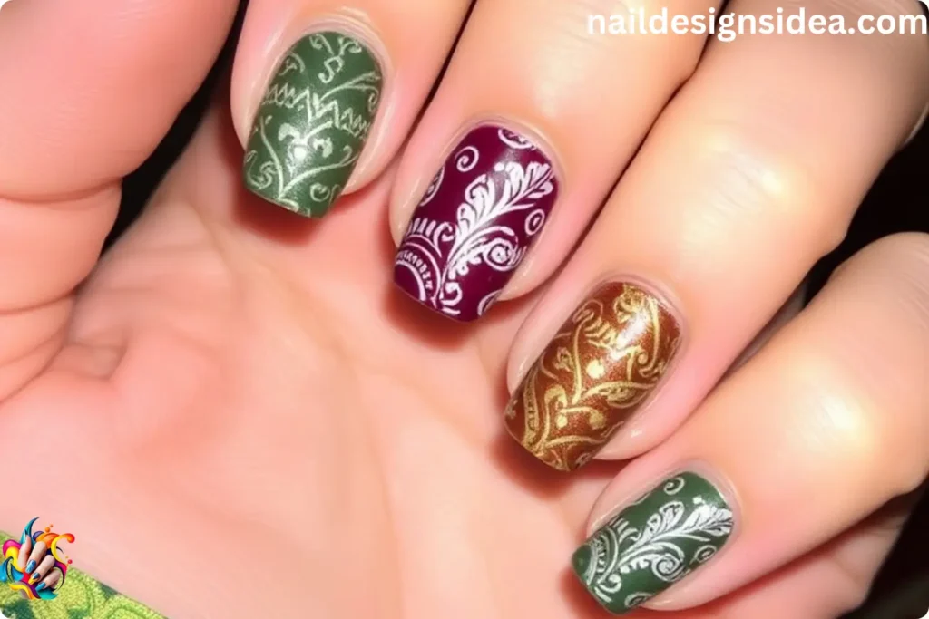 Paisley Pattern Nails